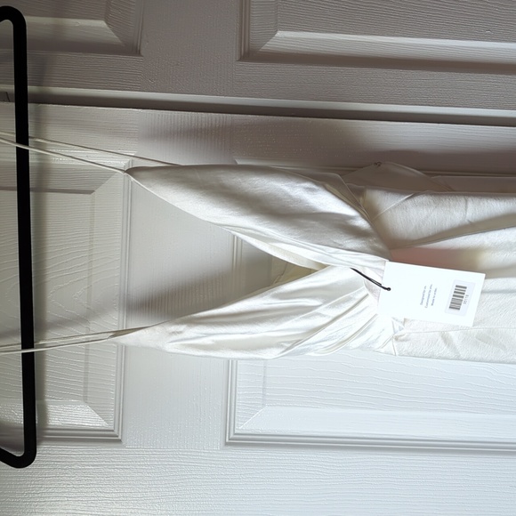 Fame and Partners Asymmetrical Draped Dress in white NWT - Picture 5 of 6